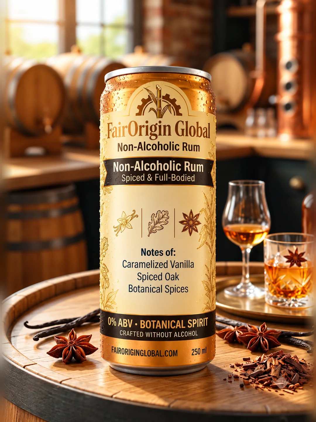 Non-Alcoholic Rum — Spiced & full-bodied botanical spirit